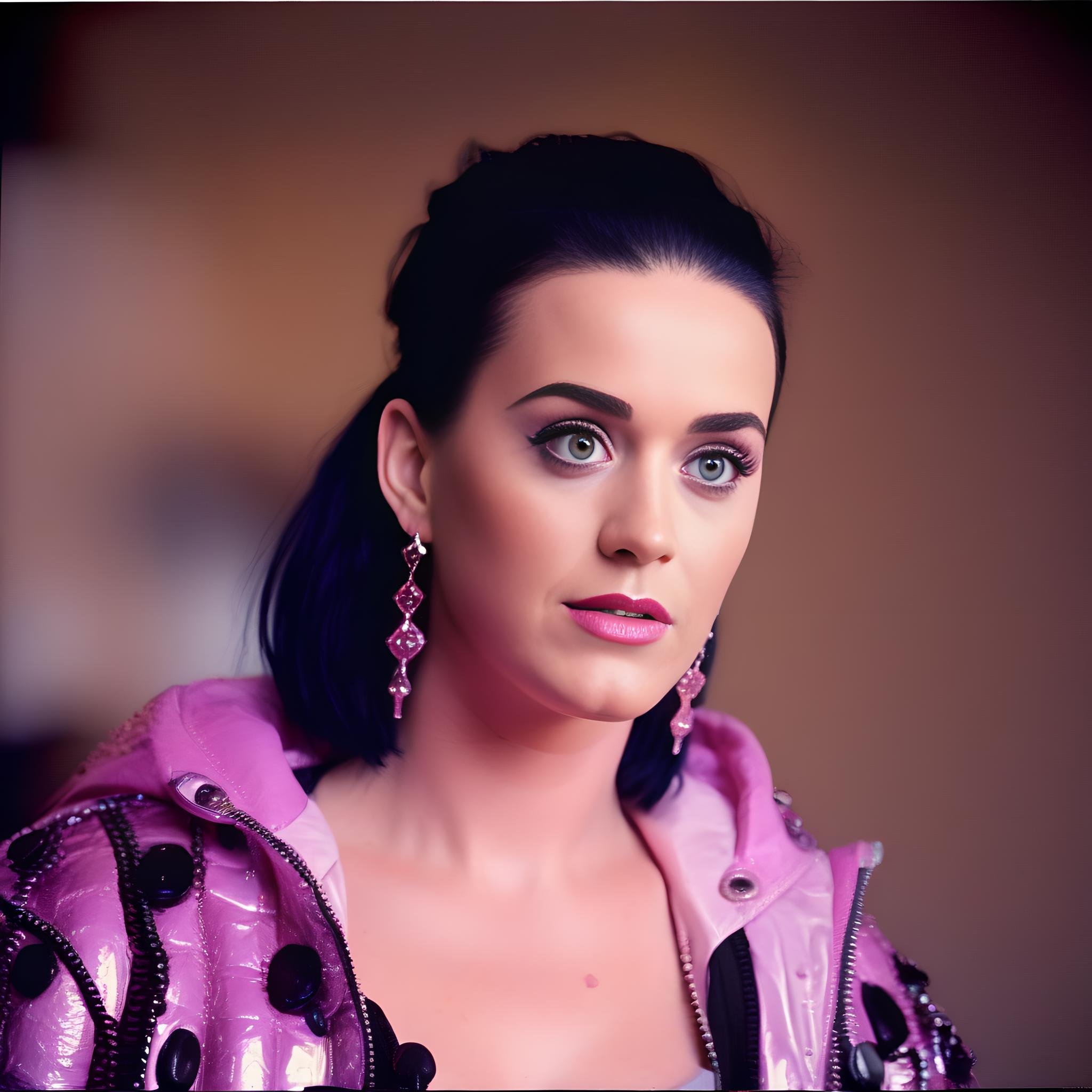 KatyPerry, photograph, Techno Disruptive Girl Visiting at a Oxford, Rembrandt lighting, film grain, Canon R5, telephoto lens,  <lora:KatyPerrySDXL:1>