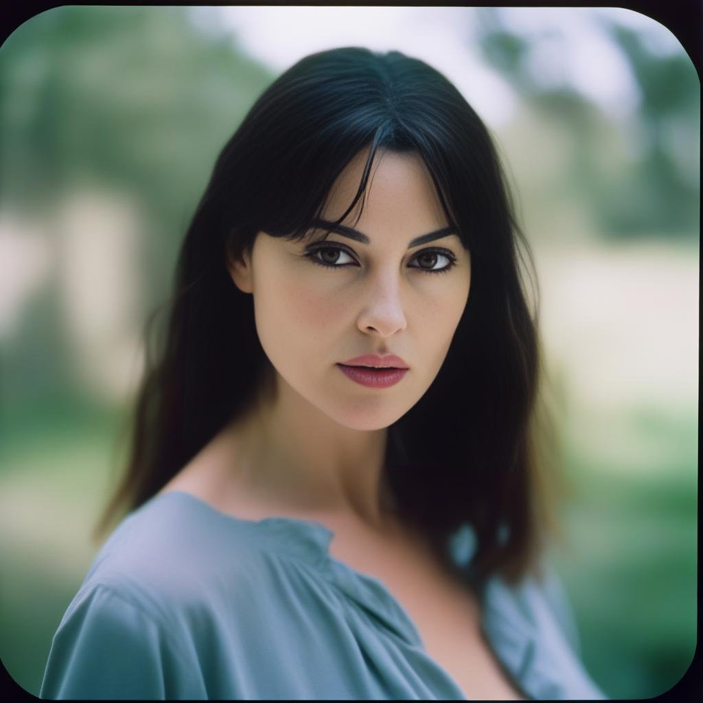 MonicaBellucci, photograph, Simple slight Girl, Mecha- Cellphone, New Zealander Nose Ring, Ultra Real, Bloom light, film grain, Canon R5, F/8,  <lora:MonicaBellucci,SDXL:1>