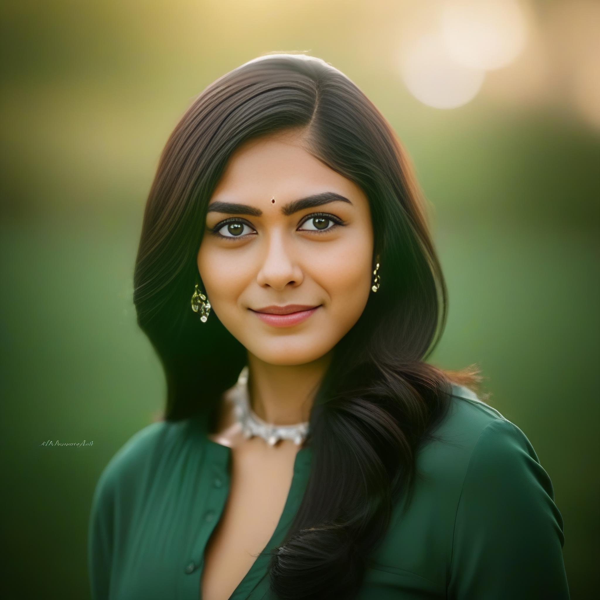 cinematic film still (MrunalThakur) , photograph, (dark green theme:0.7) , Girl, Hands behind head, Bokeh, ultrafine detailed, Relaxed, Nikon d3300, Depth of field 270mm, High quality, extremely hyper aesthetic, art by Hiroshi Yoshida,  <lora:MrunalThakurSDXL:1> . shallow depth of field, vignette, highly detailed, high budget, bokeh, cinemascope, moody, epic, gorgeous, film grain, grainy