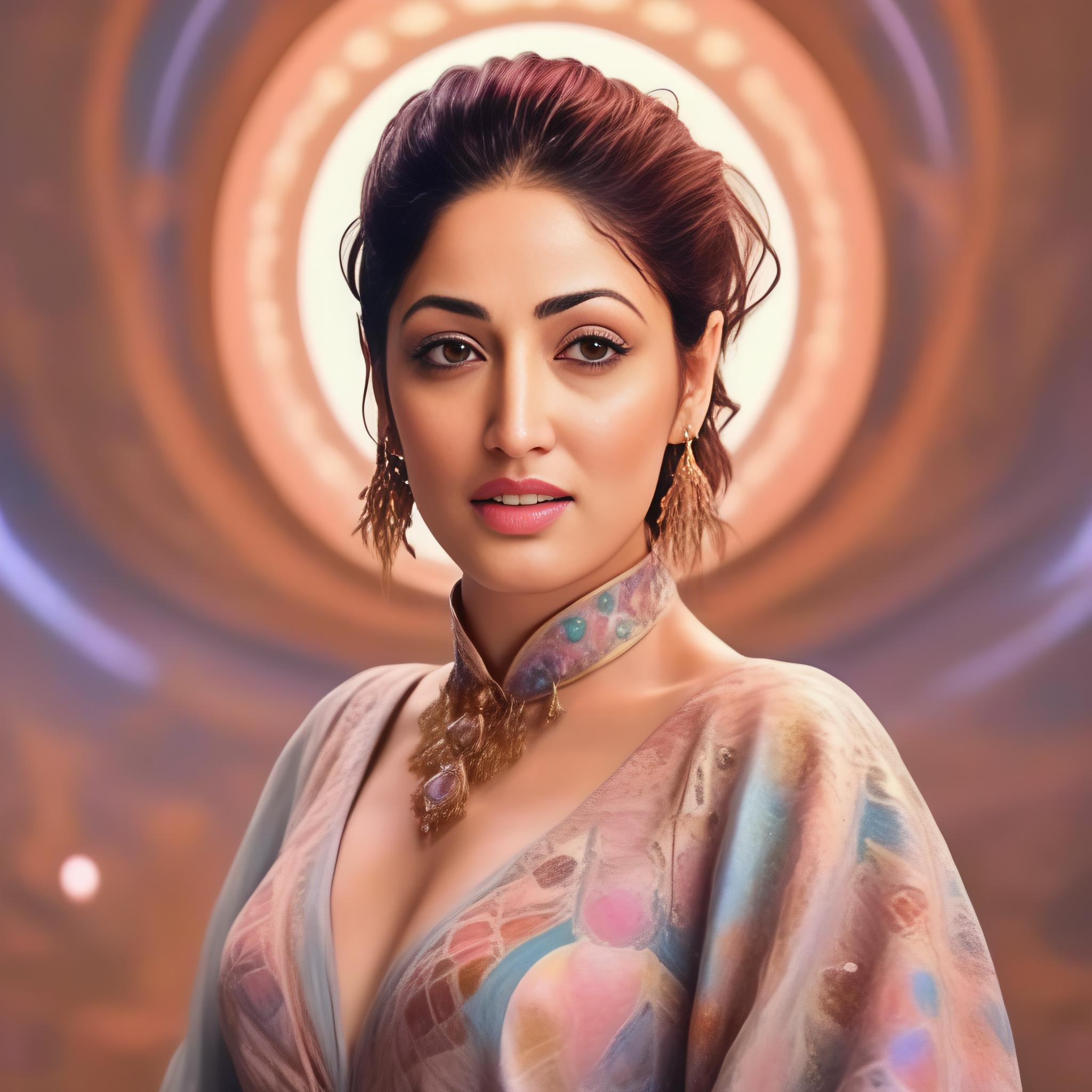 (YamiGautam)<lora:YamiGautamSDXL:1>  in the universe experiencing itself., Universe fulfilling the body, fantasy, renaissance aesthetic, Star trek aesthetic, pastel colors aesthetic, intricate fashion clothing, highly detailed, surrealistic, digital painting, concept art, sharp focus, illustration