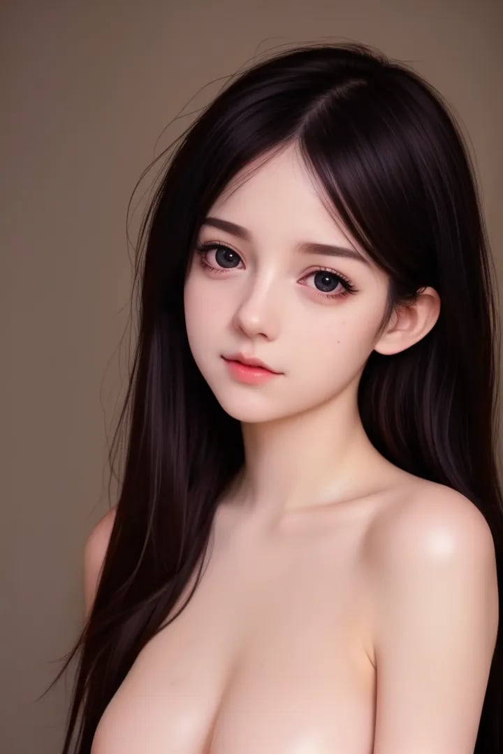 (8k, best quality, masterpiece:1.2),(best quality:1.0), (ultra highres:1.0), a beautiful girl, topless, big eyes, by agnes cecile, from head to waist, extremely luminous bright design, autumn lights, long black shiny hair, black background,  <lora:mini_20:1> <lora:alcm:1> <lora:lora_perfecteyes_v1_from_v1_160:0.6>
