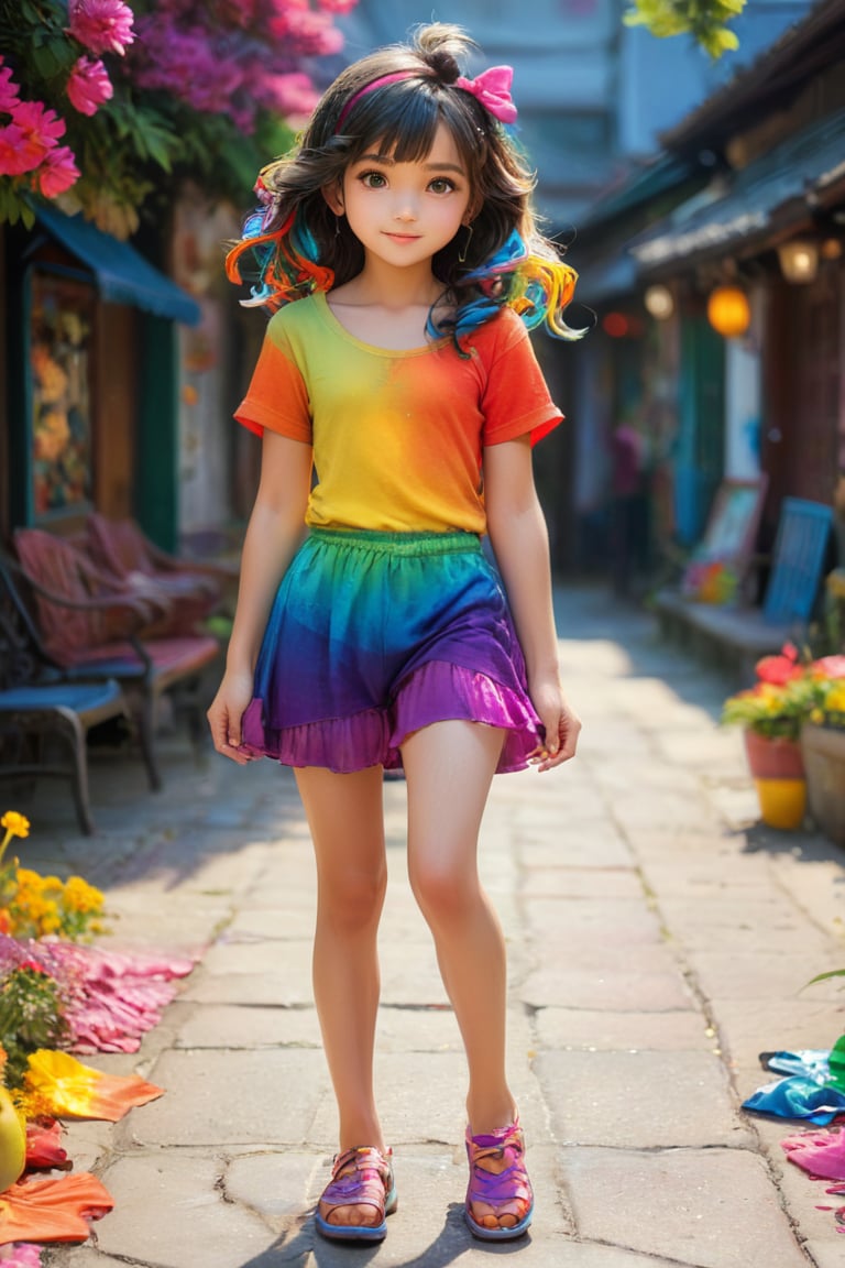 colorful, 1girl, full body,