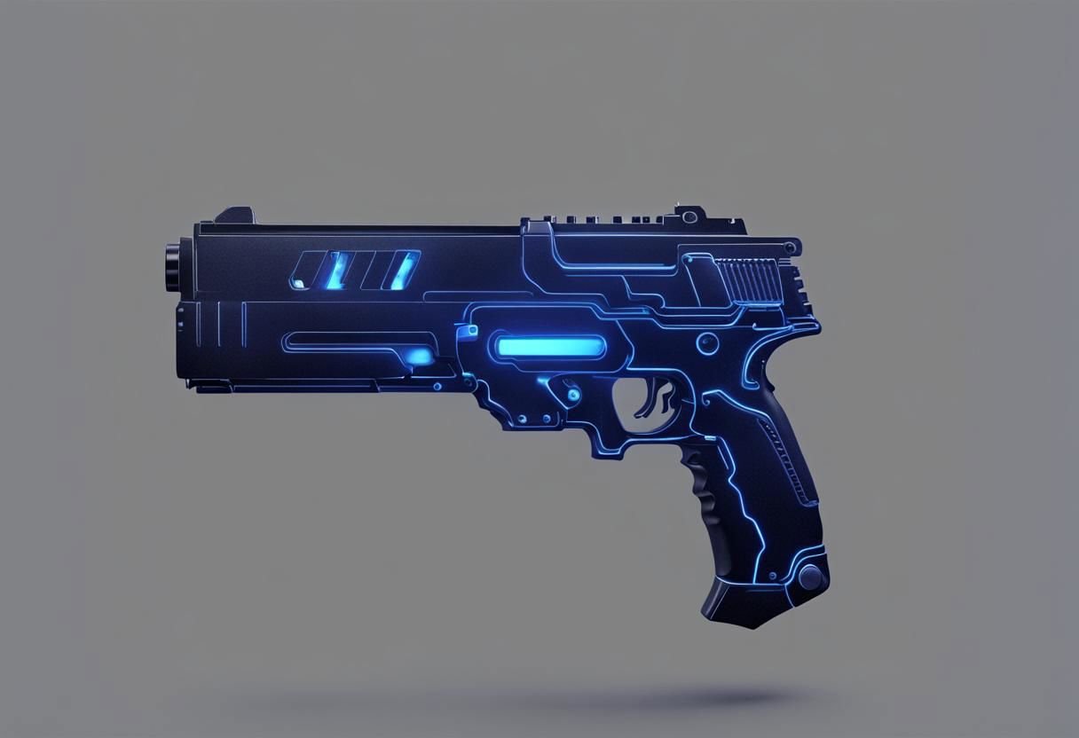 3D, pistol, neon light on it