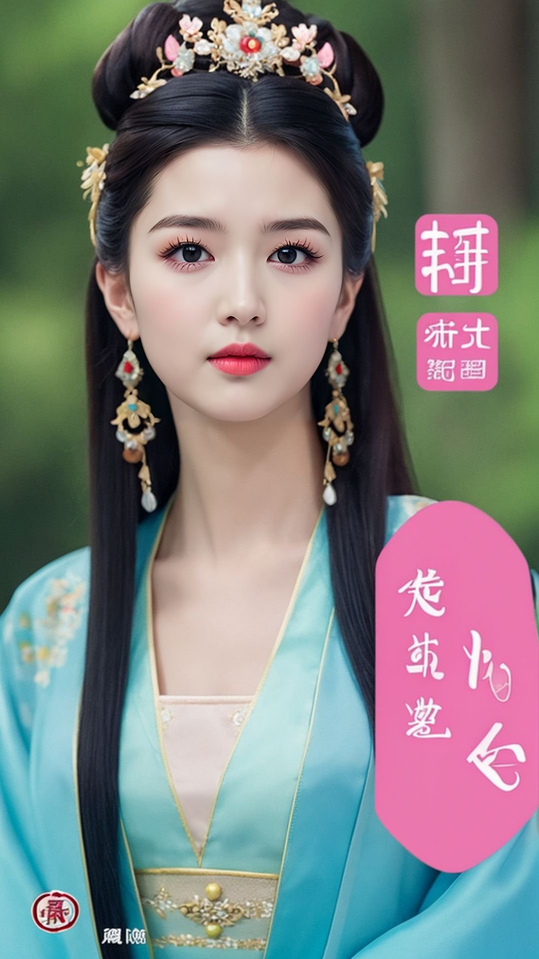 fairy hanfu, 1girl, solo, long hair, looking at viewer, black hair, hair ornament, jewelry, upper body, earrings, black eyes, chinese clothes, realistic, chinese text, hanfu, tienhiep, Hanfu<lora:tienHiep3-fMix_v1:0.7> <lora:lily3_fMix_v1:0.1> <lora:honglian21-fantasyMix_v1:0.1>