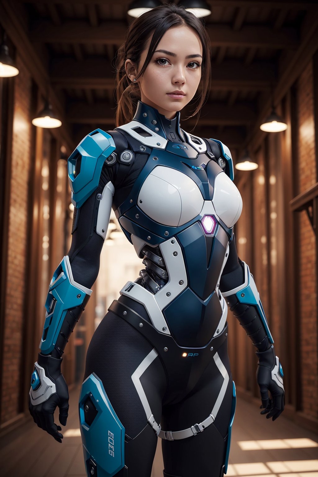 (masterpiece), best quality, high resolution, highly detailed, detailed background, perfect lighting, 1girl,  exoskeleton suit,