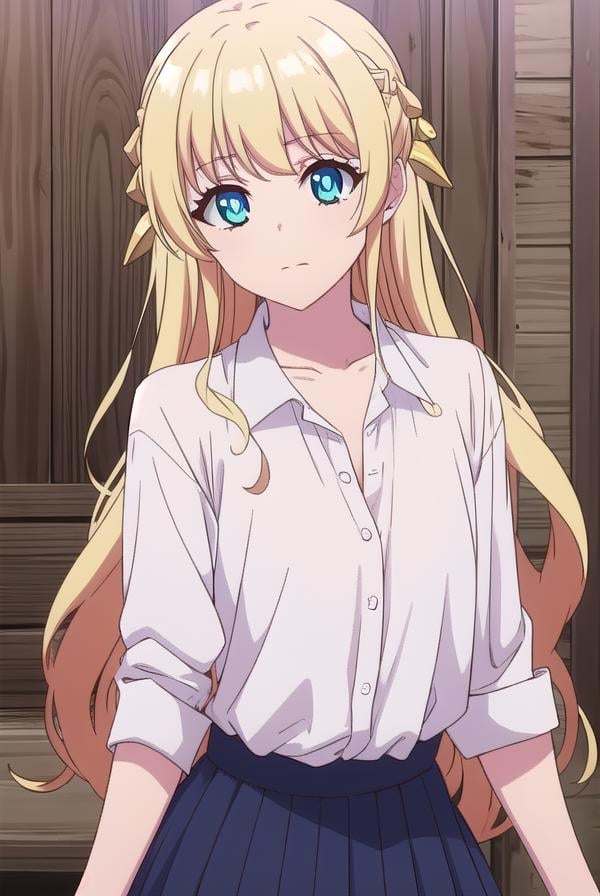 hinatatachibana, <lyco:hinatatachibana-lyco-nochekaiser:1>,hinata tachibana, long hair, blue eyes, blonde hair,BREAK shirt, collarbone, white shirt, collared shirt,BREAK looking at viewer,BREAK outdoors,BREAK <lora:GoodHands-vanilla:1>, (masterpiece:1.2), best quality, high resolution, unity 8k wallpaper, (illustration:0.8), (beautiful detailed eyes:1.6), extremely detailed face, perfect lighting, extremely detailed CG, (perfect hands, perfect anatomy),