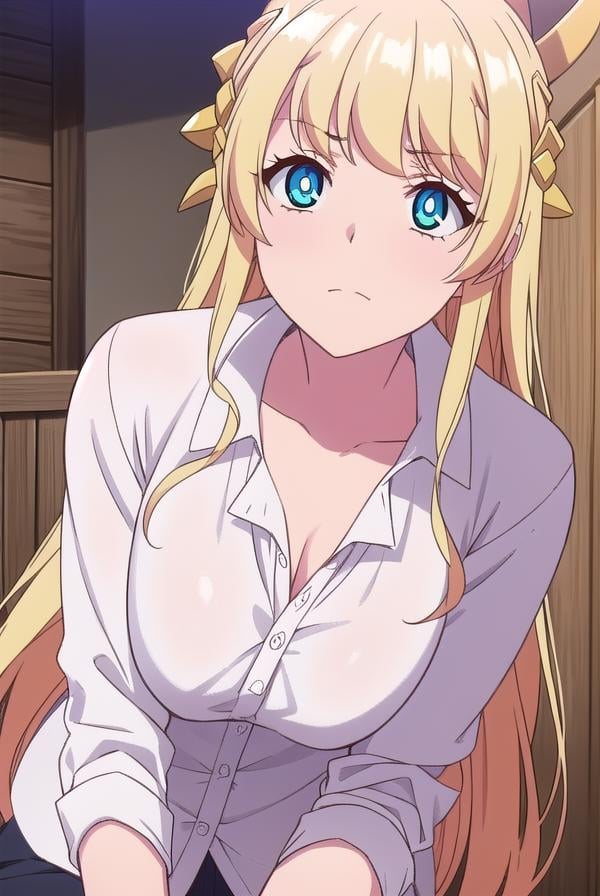 hinatatachibana, <lyco:hinatatachibana-lyco-nochekaiser:1>,hinata tachibana, long hair, blue eyes, blonde hair,BREAK shirt, collarbone, white shirt, collared shirt,BREAK looking at viewer,BREAK outdoors,BREAK <lora:GoodHands-vanilla:1>, (masterpiece:1.2), best quality, high resolution, unity 8k wallpaper, (illustration:0.8), (beautiful detailed eyes:1.6), extremely detailed face, perfect lighting, extremely detailed CG, (perfect hands, perfect anatomy),