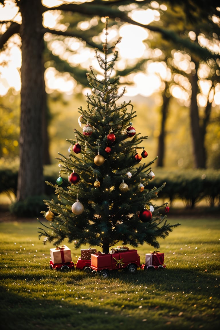 Christmas,  tree,  no humans,  depth of field,  blurry background,  plant,  nature,  scenery,  bokeh,<lora:EMS-179984-EMS:0.800000>