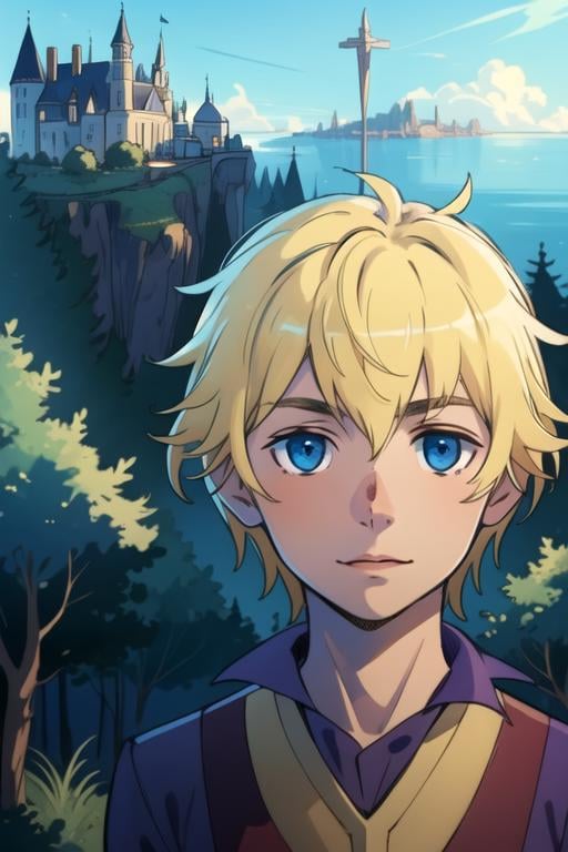 (best quality:1.1), (masterpiece:1.4), photorealistic, 1boy, solo, male focus, looking at viewer, upper body, , ligne claire, realistic, <lora:finne_deimne:0.84>, finne_deimne, blonde hair, blue eyes, , neverland: A lost island where children can stay forever young, 32k resolution