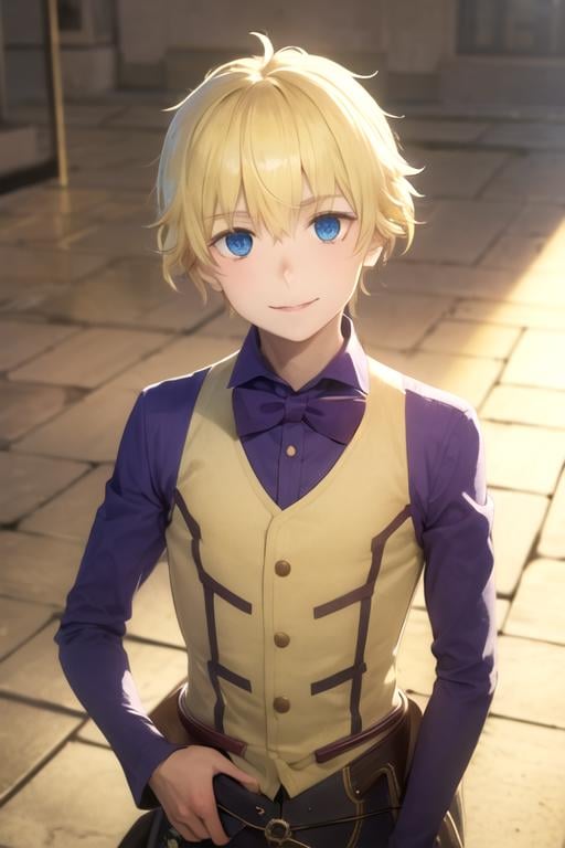 (best quality:1.1), (masterpiece:1.4), , 1boy, solo, male focus, , upper body, depth of field, anime coloring, , <lora:finne_deimne:0.84>, finne_deimne, blonde hair, blue eyes, dalmatian costume, steampunk,