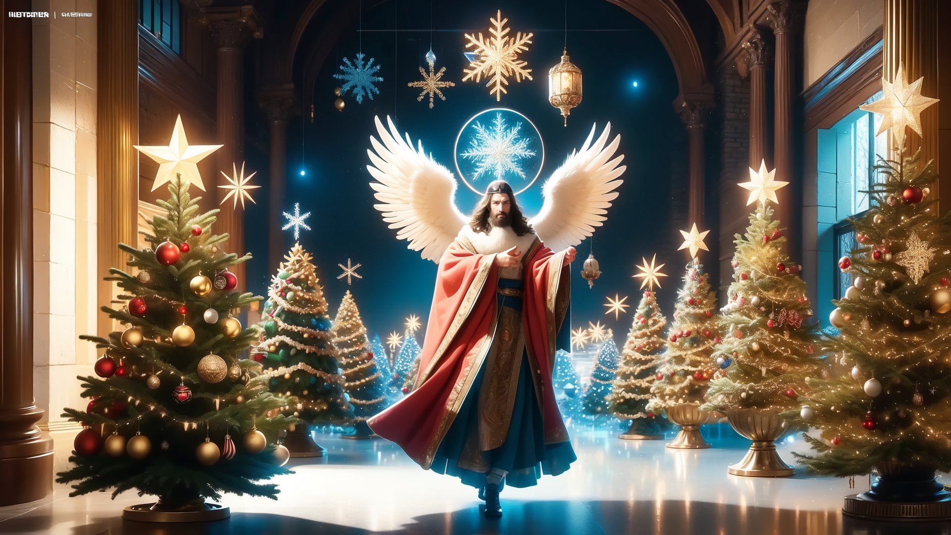 Highly detailed, High resolution scan, Unreal engine, Professional, 64K, UHD, HDR, Movie Poster, Ansel Adams
snowflake, Jesus, archangel, Christmas tree, holy light, UFO,