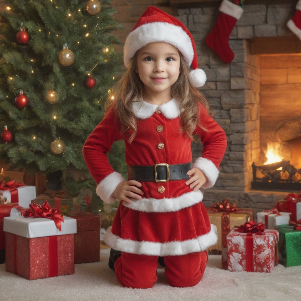 1girl santa claus xmas