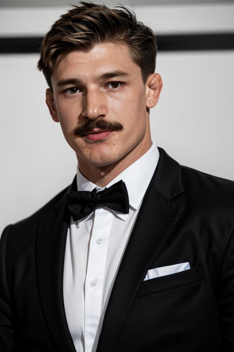 (masterpiece,  best quality:1.2),  man,  smirk,  solo,  1guy,  mustache,  (depth of field:1.1),  ,  photo of person,  black tie,  suit,  dress shirt,  bowtie,  (((medium shot))),  hands on pocket,  at the city,  night,  masterpiece,  highness,  perfect face,  perfect picture,  detailed eyes,  sharp focus,  muscular, High detailed view,<lora:EMS-92772-EMS:0.950000>