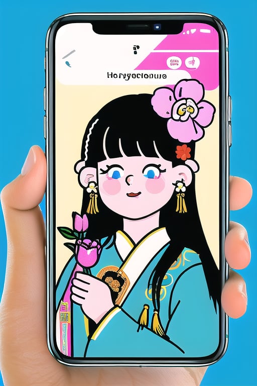 chahua, phone_box, GBH,  1girl,  solo,  jewelry,  black hair,  earrings,  hair ornament,  flower,  looking at viewer,  hair flower,  long hair,  chinese clothes,  simple background,  pink flower,  blush,  makeup,  closed mouth,  tassel earrings,  portrait,  tassel,  blue eyes,  simple background,<lora:EMS-206510-EMS:1.000000>