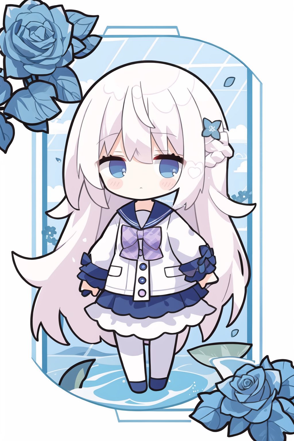  loli,petite,long hair,floating hair,messy hair,1girl,white hair, white jacket,afloat, air bubble, bathtub, beach, berry, blue eyes, blue flower, bouquet, bow, braid, bubble, camellia, caustics, clover, coral, daisy, floral background, flower, food, fruit, hibiscus, horizon, hydrangea, in water, leaf, lily \(flower\), lily of the valley, lily pad, long sleeves, looking at viewer, lotus, ocean, partially submerged, petals on liquid, pink flower,purple flower, rain, red flower, ripples, rose, sailor collar, shallow water, snowflakes, soaking feet, solo, submerged,waves, white rose, yellow flower, , white pantyhose
