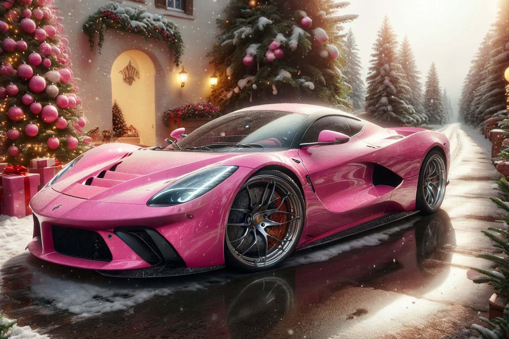skptheme,a pink sports super car