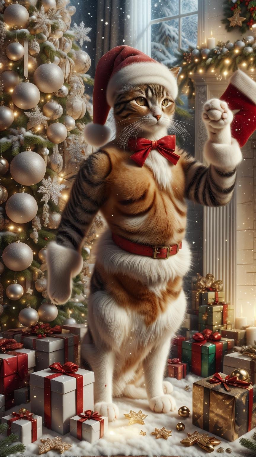 <lora:ChristmasDecorativeStyle:1>ChristmasDecorativeStyle cat body, (Masterpiece:1.3) (best quality:1.2) (high quality:1.1)