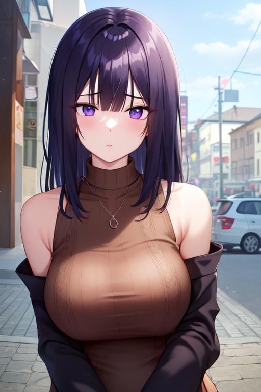 ((extreme detail)),(ultra-detailed), extremely detailed CG unity 8k wallpaper, <lora:KuroeShizuku:0.7>kuroe_shizuku, sweater, upper body, outdoors,