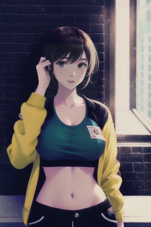  1girl, solo female,😻🦈, best quality, masterpiece, dynamic, cinematic lighting, Whmz, Finally some good food, reed (arknights), 1girl, solo,green eyes,track jacket, shorts,large breasts, squirtle on head, best quality, amazing quality, very aesthetic, absurdres