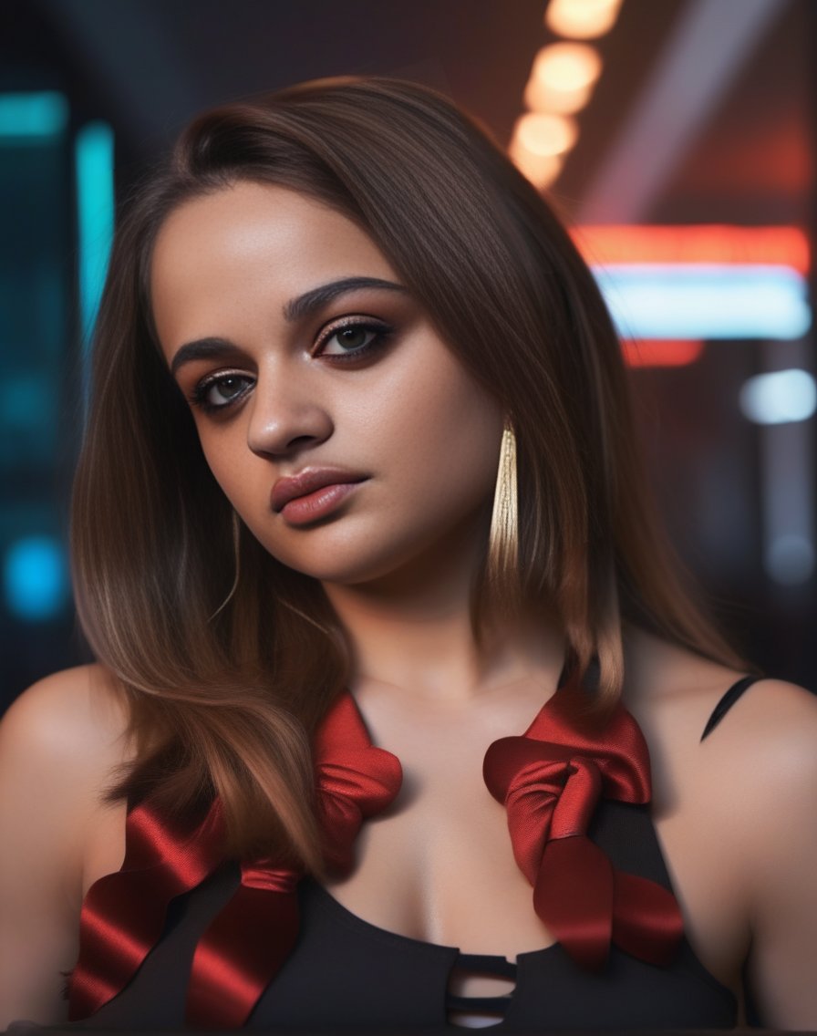 JoeyKing, portrait,close up of a Fierce [Fiery|Maniacal] Panamanian Woman sitting in a Realistic Bench, 😴, Balayage hair, Indian Hair Ribbons, Pins, FOV 90 degrees, loop lighting,  <lora:JoeyKingSDXL:1>