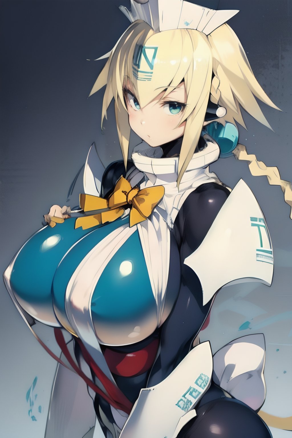 emera, huge breasts, perfect breasts, blonde hair, braid, twin tails,Emera, gigantic breasts