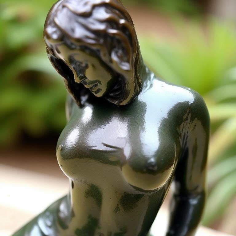 miniature bronze statue of a wetshirt <lora:wetshirt15_v1.1.0:1> 