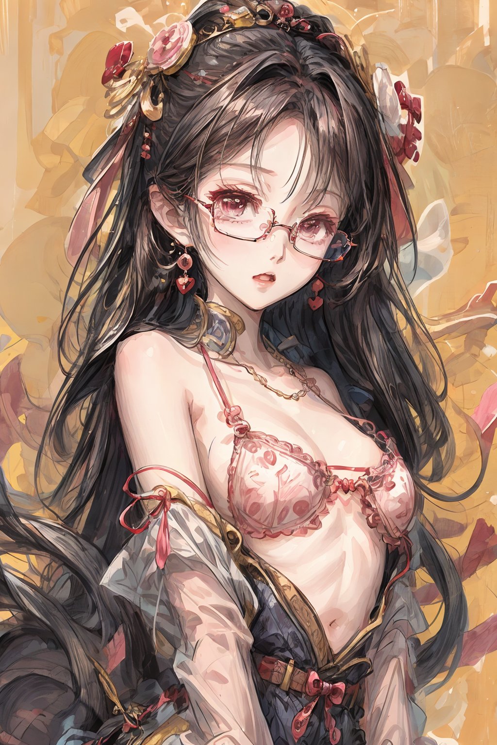  A girl, Glasses,presentbox,huaqiang,kawaiitech,eyeglasses, faxa