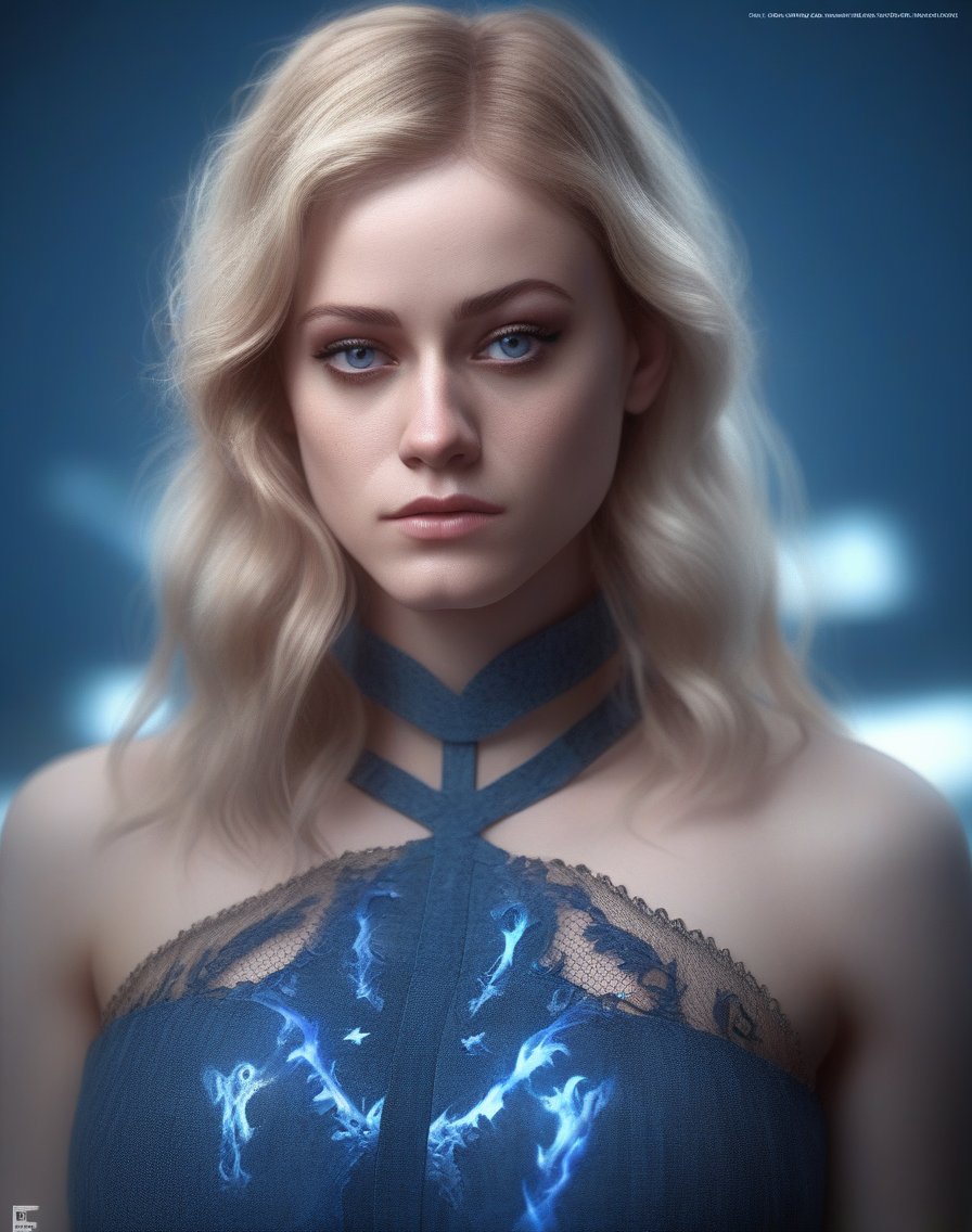 OliviaTaylorDudley,<lora:OliviaTaylorDudleySDXL:1>female, realistic photo, full body shot girl with a dress made of blue flames. Extremely high detail face and hair are freckles; 90Limist style drawing by Artgerm + Ilyvania Zouravliov&Ruan Jia-LOPbot+ The GTA V poster art n4d 8k octane render in Maya engine 5 & Octenciaga photorealistic cinematic wallpaper ultra hdr light effect very coherent symmetry volumetric lighting intricate masterpiece smooth gradients highly detailed elegant extremely ornate metal armor trending on cgsociety 4th element unrealengine redshift vray mayface vibrant colors hyper