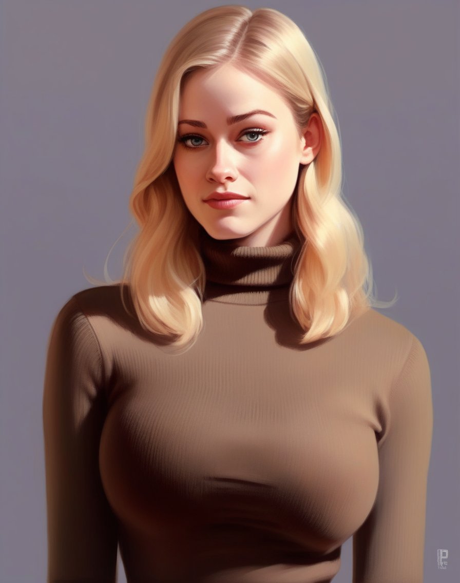 OliviaTaylorDudley,<lora:OliviaTaylorDudleySDXL:1>young Disney socialite wearing a beige miniskirt, dark brown turtleneck sweater, small neckless, cute-fine-face, anime. illustration, realistic shaded perfect face, brown hair, grey eyes, fine details, realistic shaded lighting by ilya kuvshinov giuseppe dangelico pino and michael garmash and rob rey, iamag premiere, wlop matte print, 4k resolution, a masterpiece