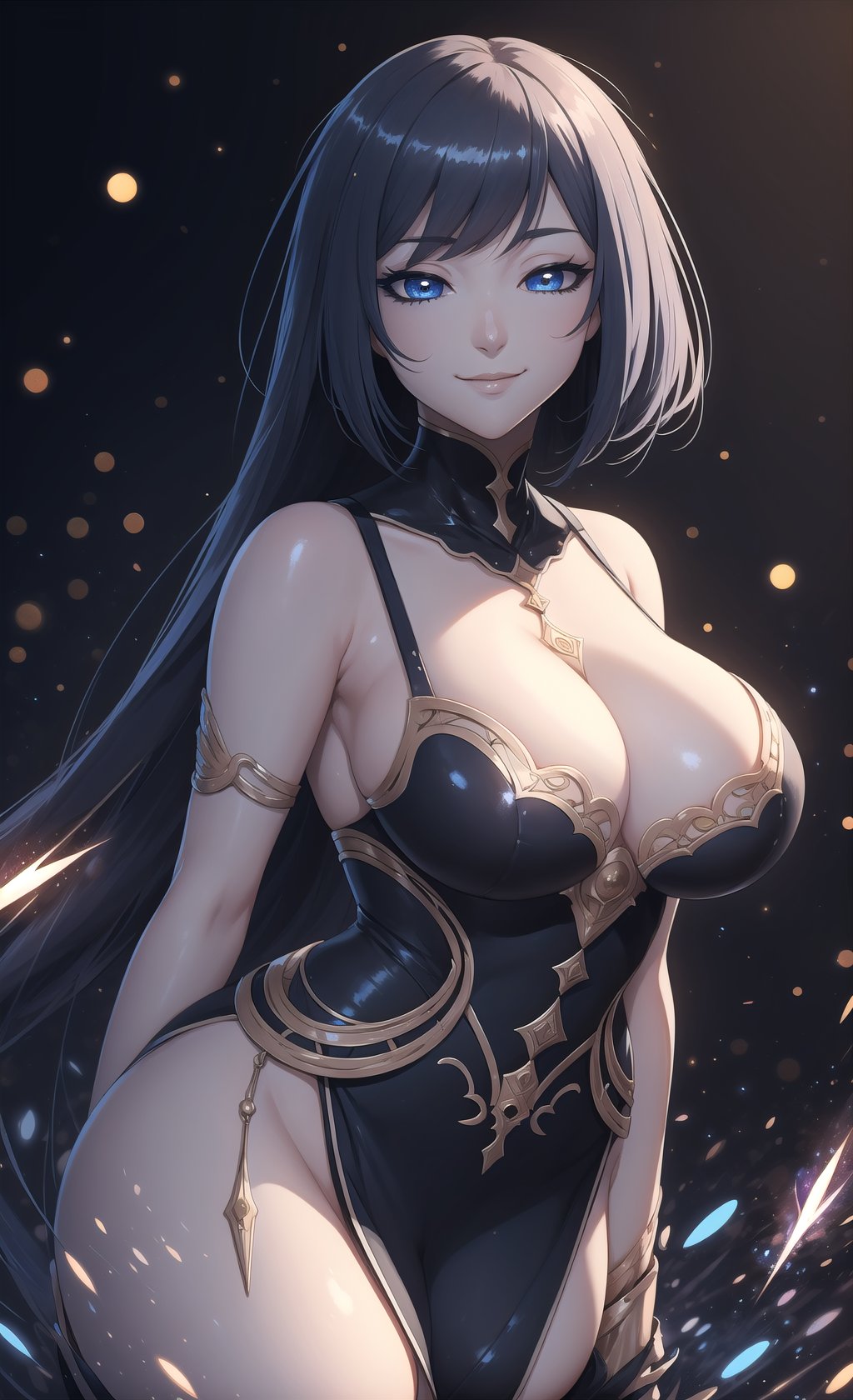 (Masterpiece, Best Quality),  (detailed face,  detailed eyes),  a colorful character in a evening gown,  mature female,  breast press,  lust,  lovely eyes,  shimmer,  silk,  (parted bangs:1.2),  , hourglass figure,  cleavage,  leaning forward,  , curvy,  (large breasts:1.4),  thick thighs,  thick waist),  seductive pose,  seductive smile,  tsurime,  half-closed eyes,  deep eyes,  colored eyeslashes,  listick,  shiy skin,  shiny hair,  shiny,  2d,  thick lineart,  outline,  sticker,  white background,  simple background,  inviting viewers to look closely at the high-resolution illustration,  Fantasy,  magical vibes,  sci-fi mood,  sparks,  DoF,  bokeh,  sharp focus,<lora:EMS-1093-EMS:0.200000>,<lora:EMS-12284-EMS:0.300000>,<lora:EMS-87113-EMS:0.300000>