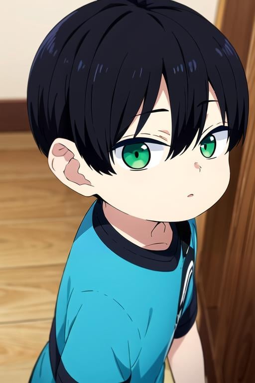 (best quality:1.1), (masterpiece:1.4), sketch, 1boy, solo, male focus, looking at viewer, , depth of field, , , <lora:gakuto_yuzuki:0.76>, gakuto_yuzuki, black hair, green eyes, short hair, child