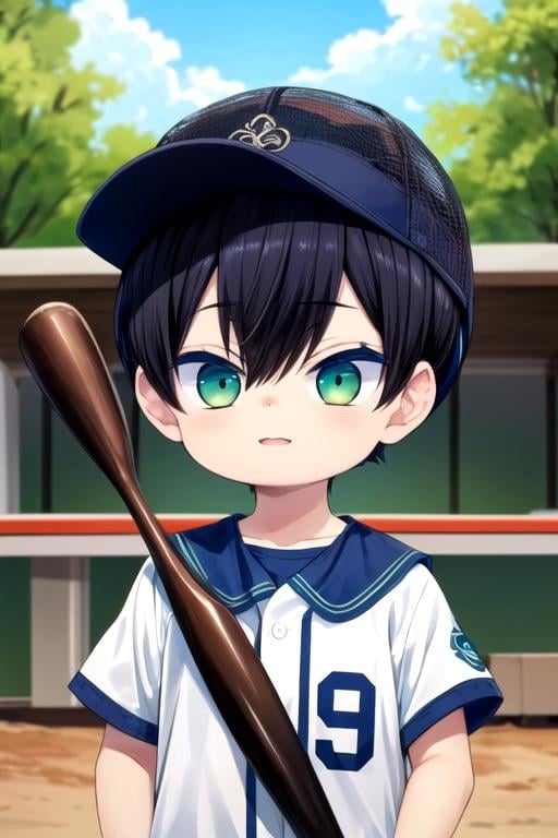 (best quality:1.1), (masterpiece:1.4), illustration, 1boy, solo, male focus, , upper body, , ligne claire, , <lora:gakuto_yuzuki:0.84>, gakuto_yuzuki, black hair, green eyes, short hair, child, , baseball cap, Xanadu: A magical kingdom ruled by a wise and benevolent queen, 32k resolution