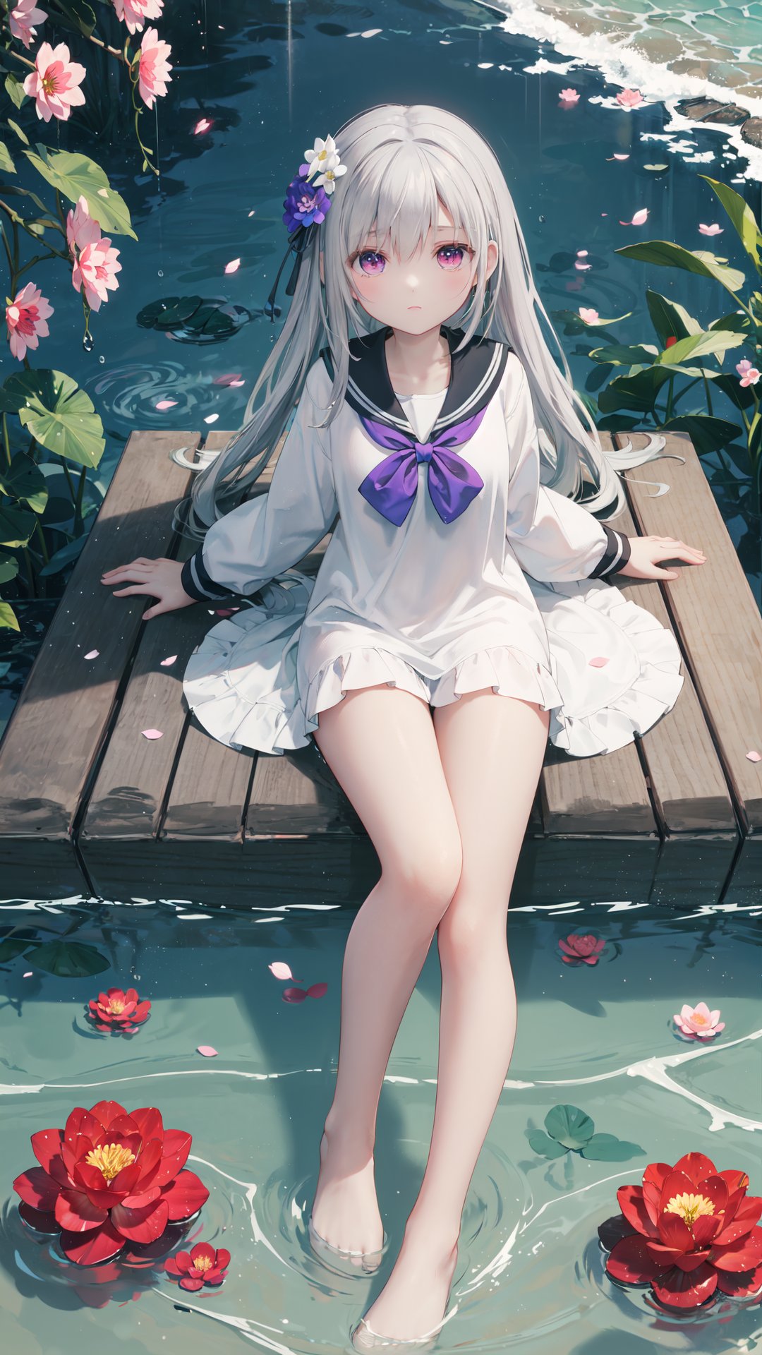 
parameters

loli,petite,long hair,floating hair,messy hair,1girl,white hair, white jacket,afloat, air bubble, bathtub, beach, berry, blue eyes, blue flower, bouquet, bow, braid, bubble, camellia, caustics, clover, coral, daisy, floral background, flower, food, fruit, hibiscus, horizon, hydrangea, in water, leaf, lily \(flower\), lily of the valley, lily pad, long sleeves, looking at viewer, lotus, ocean, partially submerged, petals on liquid, pink flower,purple flower, rain, red flower, ripples, rose, sailor collar, shallow water, snowflakes, soaking feet, solo, submerged,waves, white rose, yellow flower,