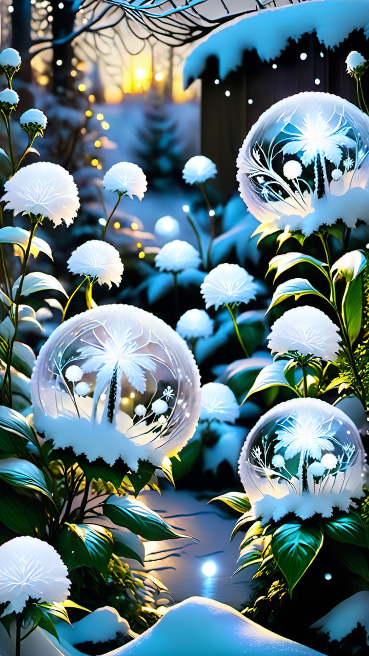  Stepping into the mysterious plant realm, you discover the existence of the Snowball Fairy. The flowers of these plants are as white as snowballs. When the breeze blows, the flowers sway gently, as if snowflakes are dancing. At night, this plant area is lit up by snowball fairies, forming a holy and mysterious sea of flowers on a snowy night.