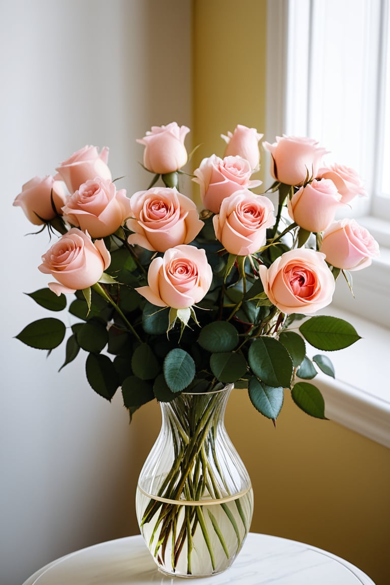 A beautiful vase of roses