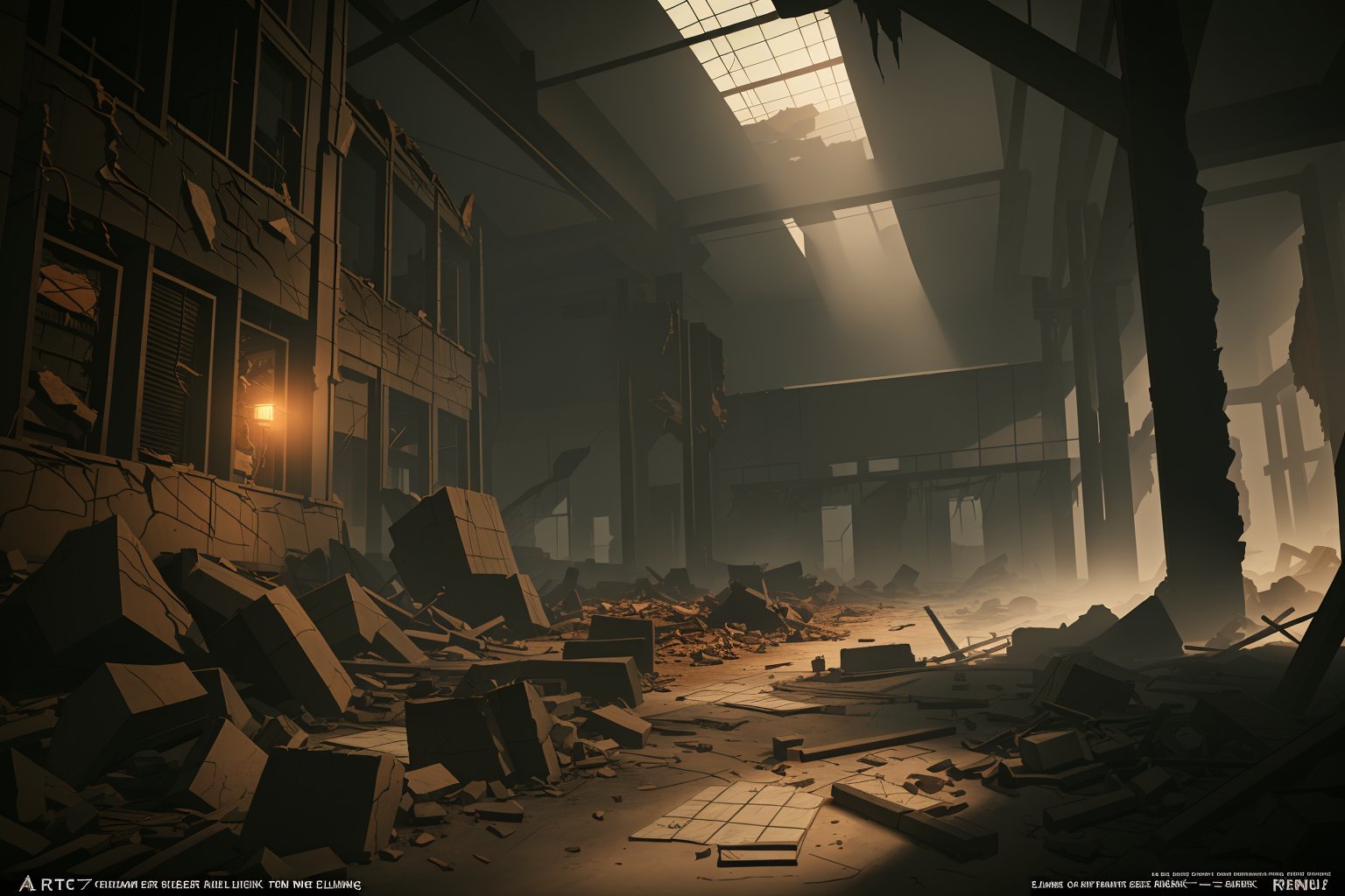 huge filesize,artbook,game cg,realistic,real,Cinematic Lighting,reality,elden,scene,,rubble_ruins,