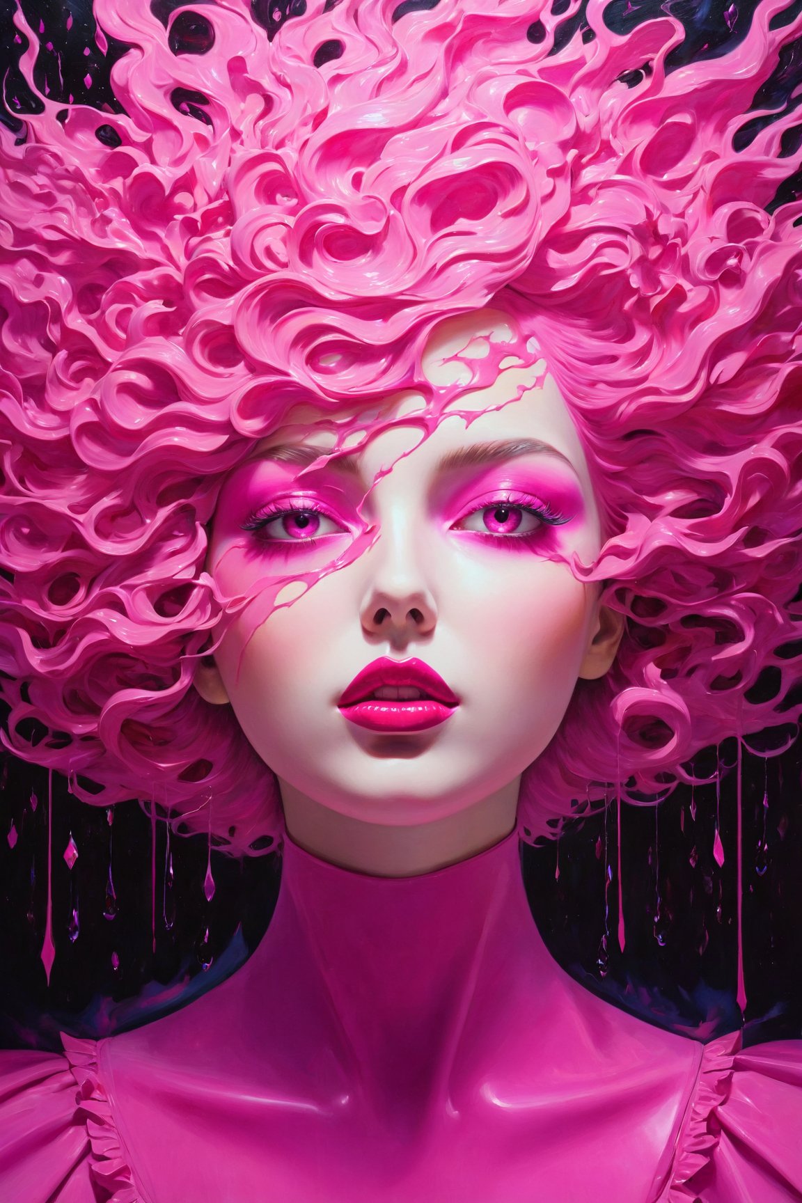 (best quality, 4k, 8k, highres, masterpiece:1.2), ultra-detailed, psychology, manipulation, dark, pink, colorful, powerful, contrasting, emotive, expressive, stylized, realistic, high contrast, dramatic lighting, surreal elements, layered textures, abstract background, vibrant tones, love symbol, man's face obscured, complex emotions, hidden motives, vivid colors, transformative, subconscious desires, deep symbolism, human psyche analyzed, intense gaze, sinister aura, surrealistic atmosphere, figurative art, emotional manipulation, conflicting emotions, ambiguous storyline, hidden meanings, strong impact, provocative composition, intricate details, meaningful expressions, great understanding, fascinating portrayal, mesmerizing artwork, masterpiece in pink shades