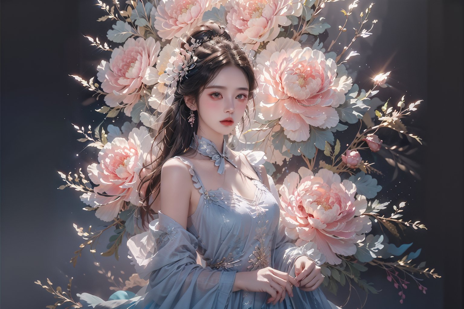  masterpiece,(best quality),official art, extremely detailed cg 8k wallpaper,((crystalstexture skin)), (extremely delicate and beautiful),highly detailed,1girl,solo,long hair,ruhua