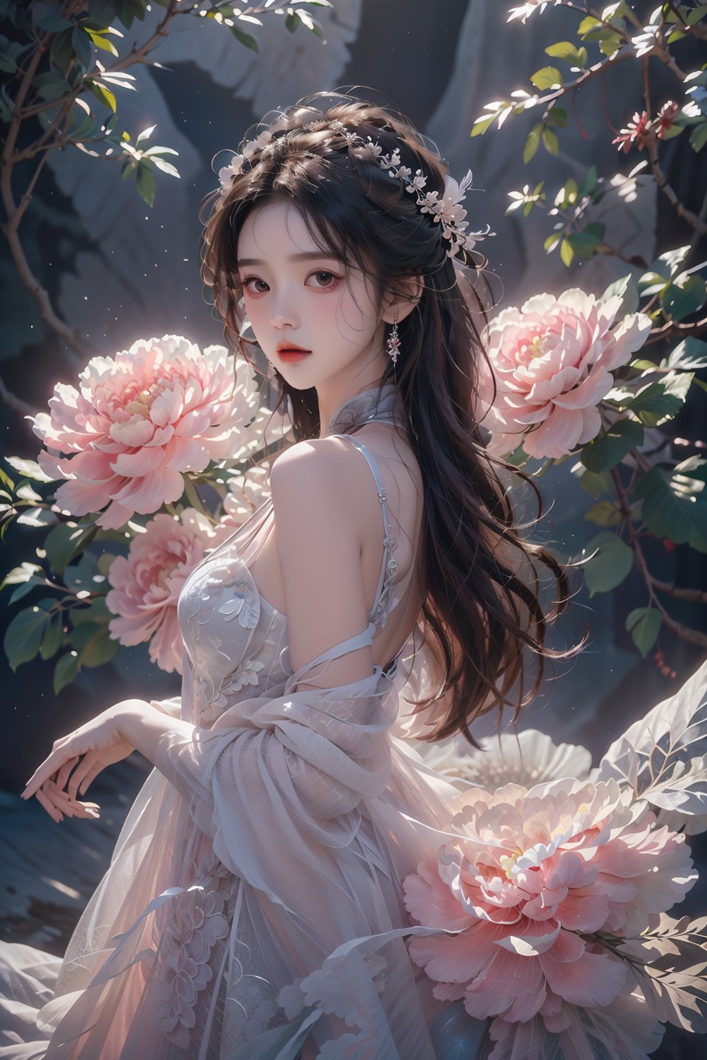  masterpiece,(best quality),official art, extremely detailed cg 8k wallpaper,((crystalstexture skin)), (extremely delicate and beautiful),highly detailed,1girl,solo,long hair,ruhua