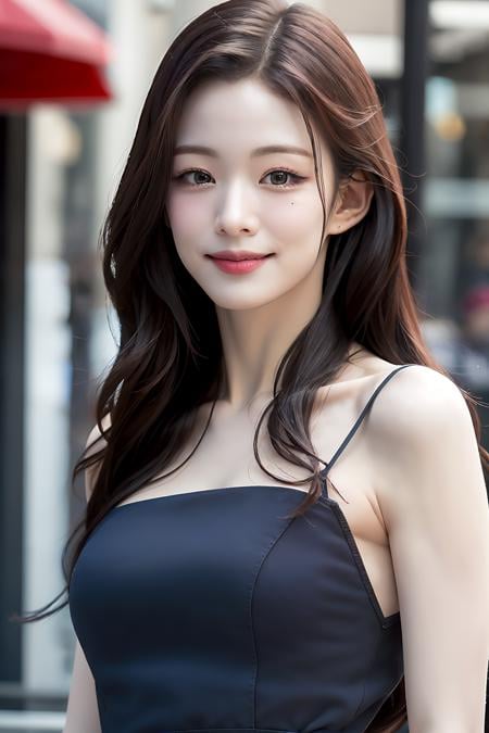 Best quality, masterpiece, ultra high res, (photorealistic:1.4), raw photo, 1girl, inside cafe, closeup, looking at viewer, long hair, pale skin, half body, smile