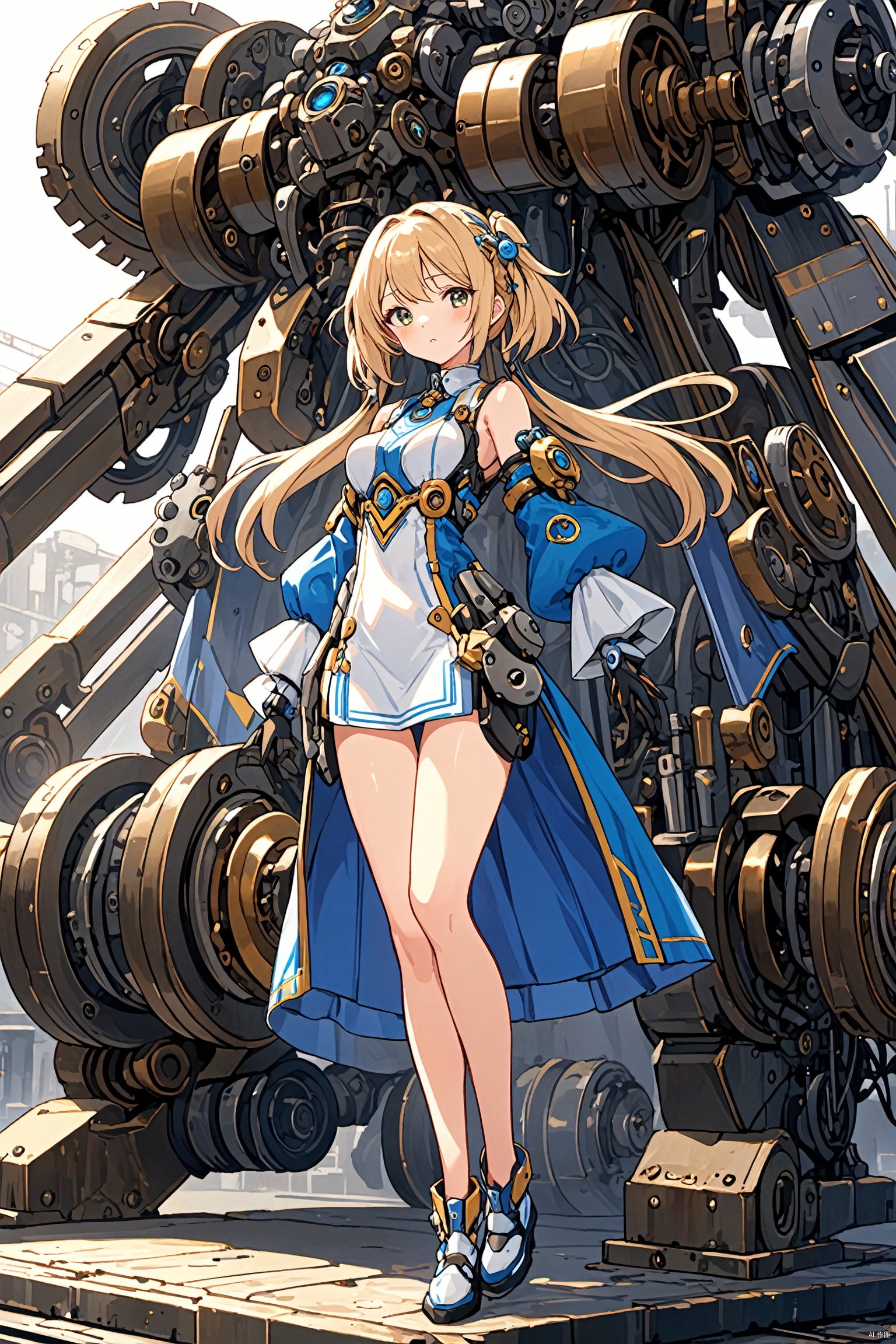  ultra-detailed,(best quality),((masterpiece)),(highres),original,extremely detailed 8K wallpaper,(an extrem,ely delicate and beautiful),anime,\\,BREAK1girl,mechanization,mechanical parts,full-body machinery,mechanized clothing