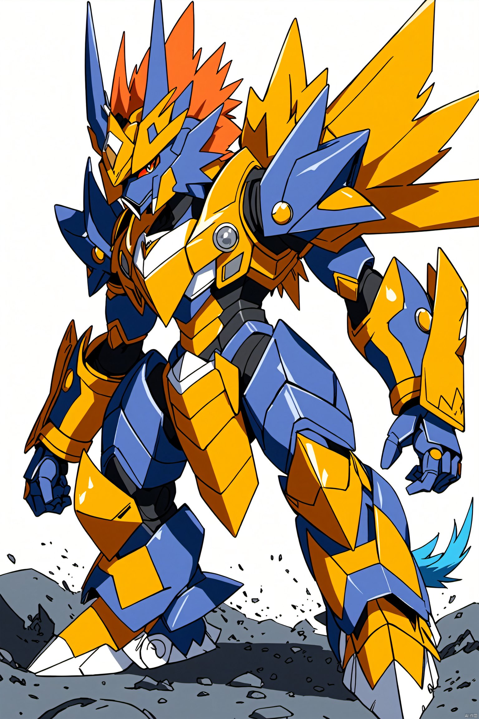 War Greymon,Anime style, two-dimensional