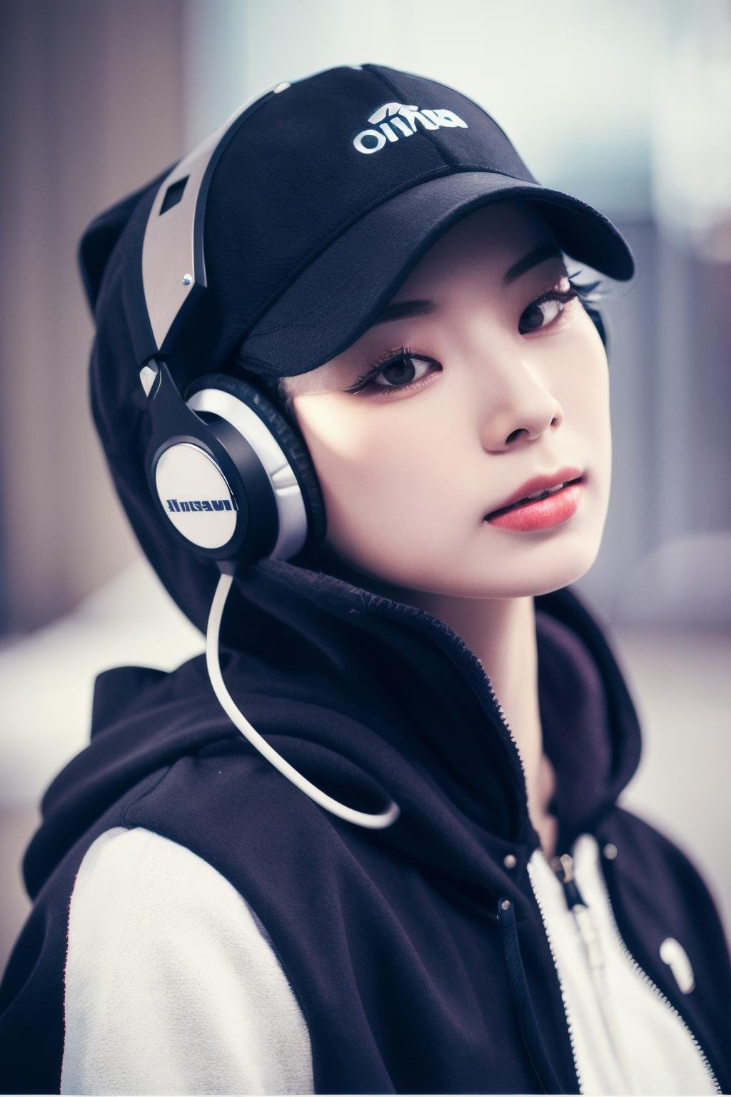 <lora:Dahyun_BRA:1>, (a picture of Dahyun, hoodie, headphones, hat), (detailed lighting, extremely detailed skin, extremely detailed hair, shadows, 8k), looking at viewer, (High Key Lighting), masterpiece, top quality, best quality, official art, unity 8k wallpaper, highres, ultra-high res, ultra-detailed, beautiful and aesthetic
