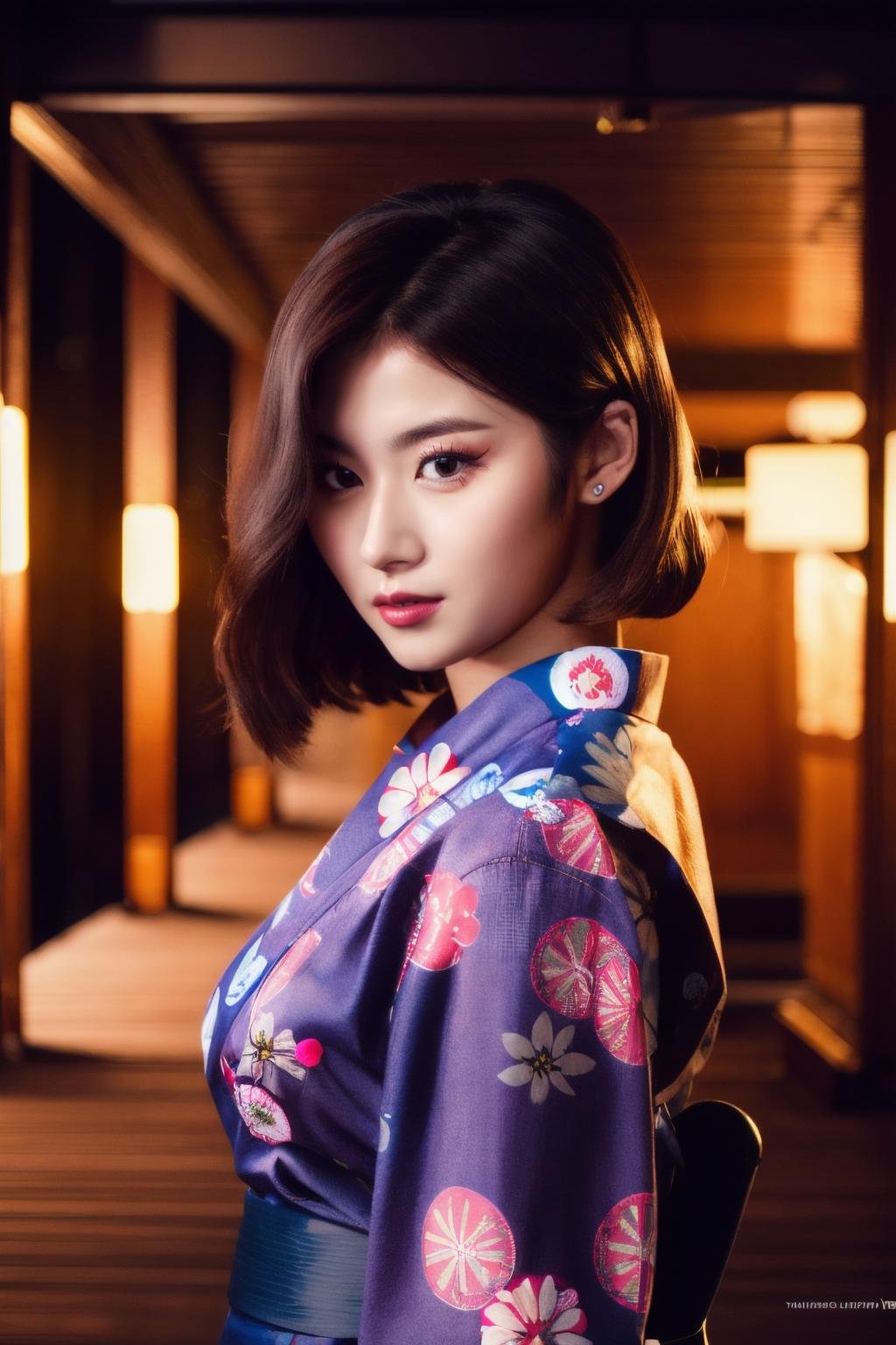 <lora:Sana_BRA:1>, (a picture of Sana, yukata, night time), (detailed lighting, extremely detailed skin, extremely detailed hair, shadows, 8k), looking at viewer, (High Key Lighting), masterpiece, top quality, best quality, official art, unity 8k wallpaper, highres, ultra-high res, ultra-detailed, beautiful and aesthetic