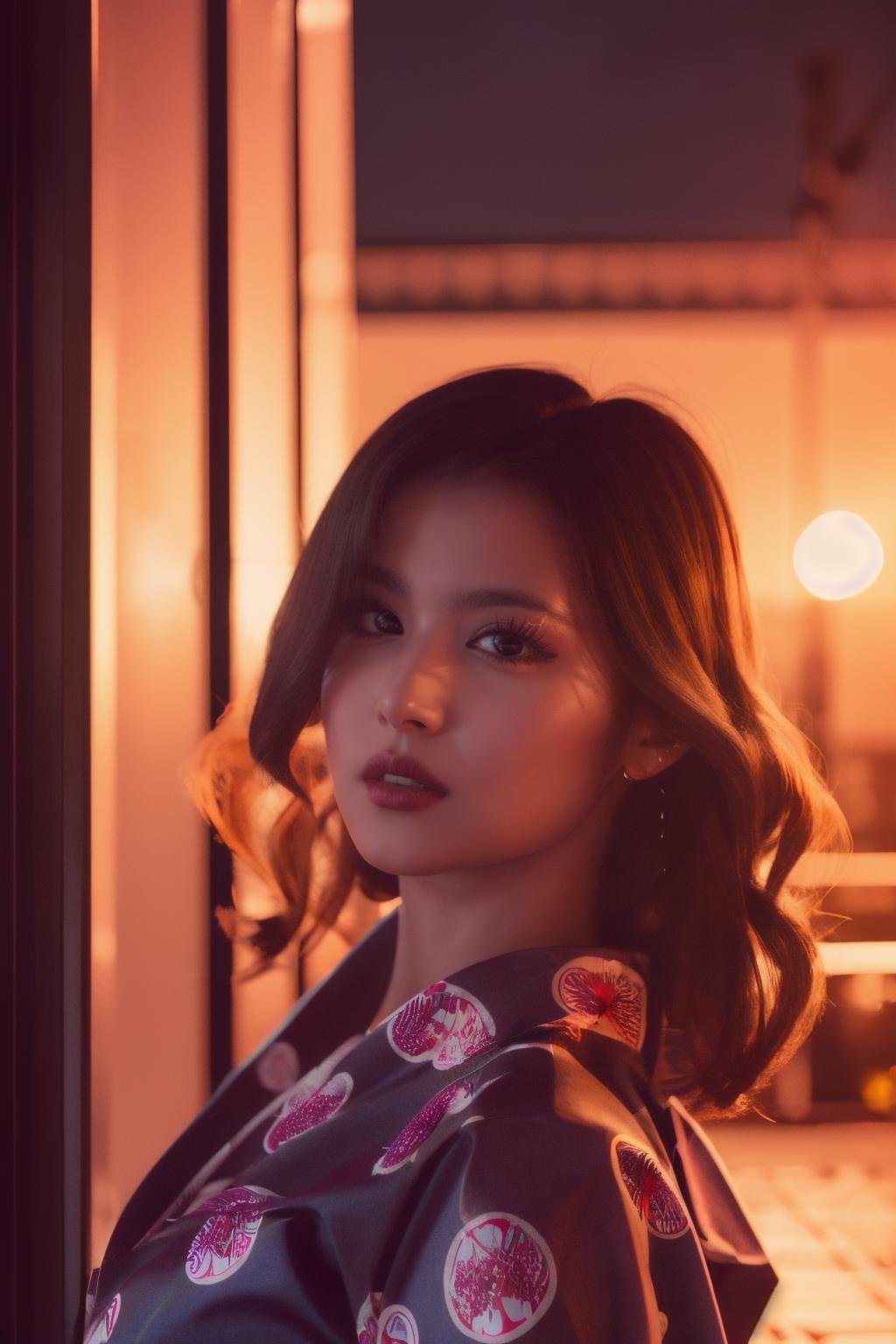 <lora:Sana_BRA:1>, (a picture of Sana, yukata, night time), (detailed lighting, extremely detailed skin, extremely detailed hair, shadows, 8k), looking at viewer, (High Key Lighting), masterpiece, top quality, best quality, official art, unity 8k wallpaper, highres, ultra-high res, ultra-detailed, beautiful and aesthetic