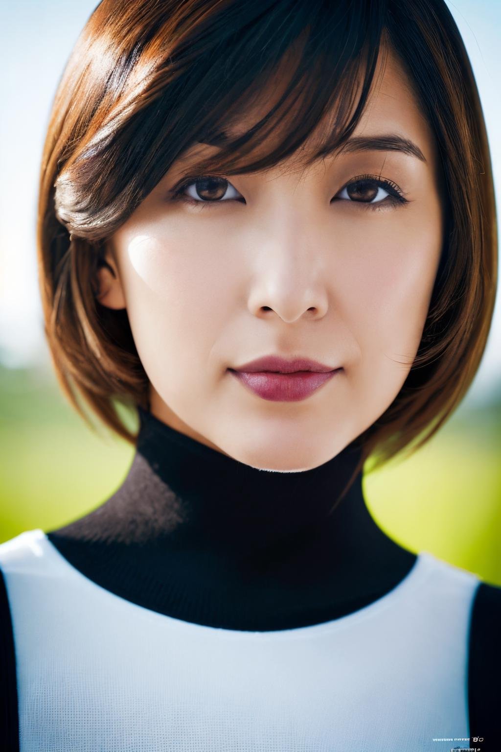 <lora:Aya_Kawasaki_BRA:1>, (a picture of Aya Kawasaki, face, close up, face crop, turtle neck:1.3), (detailed lighting, extremely detailed skin, extremely detailed hair, shadows, 8k), looking at viewer, (High Key Lighting), masterpiece, top quality, best quality, official art, unity 8k wallpaper, highres, ultra-high res, ultra-detailed, beautiful and aesthetic