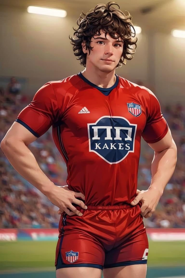 (masterpiece,  best quality:1.2),  photo of person,  messy hair,  muscular:1.5,  man,  ,  smirk,  standing,  thick legs,  (depth of field:1.1),  ,  photo of person,  ((soccer jersey,  soccer shorts)),  hands on hips,  full body,  standing,  masterpiece,  highness,  perfect face,  perfect picture,  detailed eyes,  sharp focus,  , High detailed view,<lora:EMS-238348-EMS:1.000000>