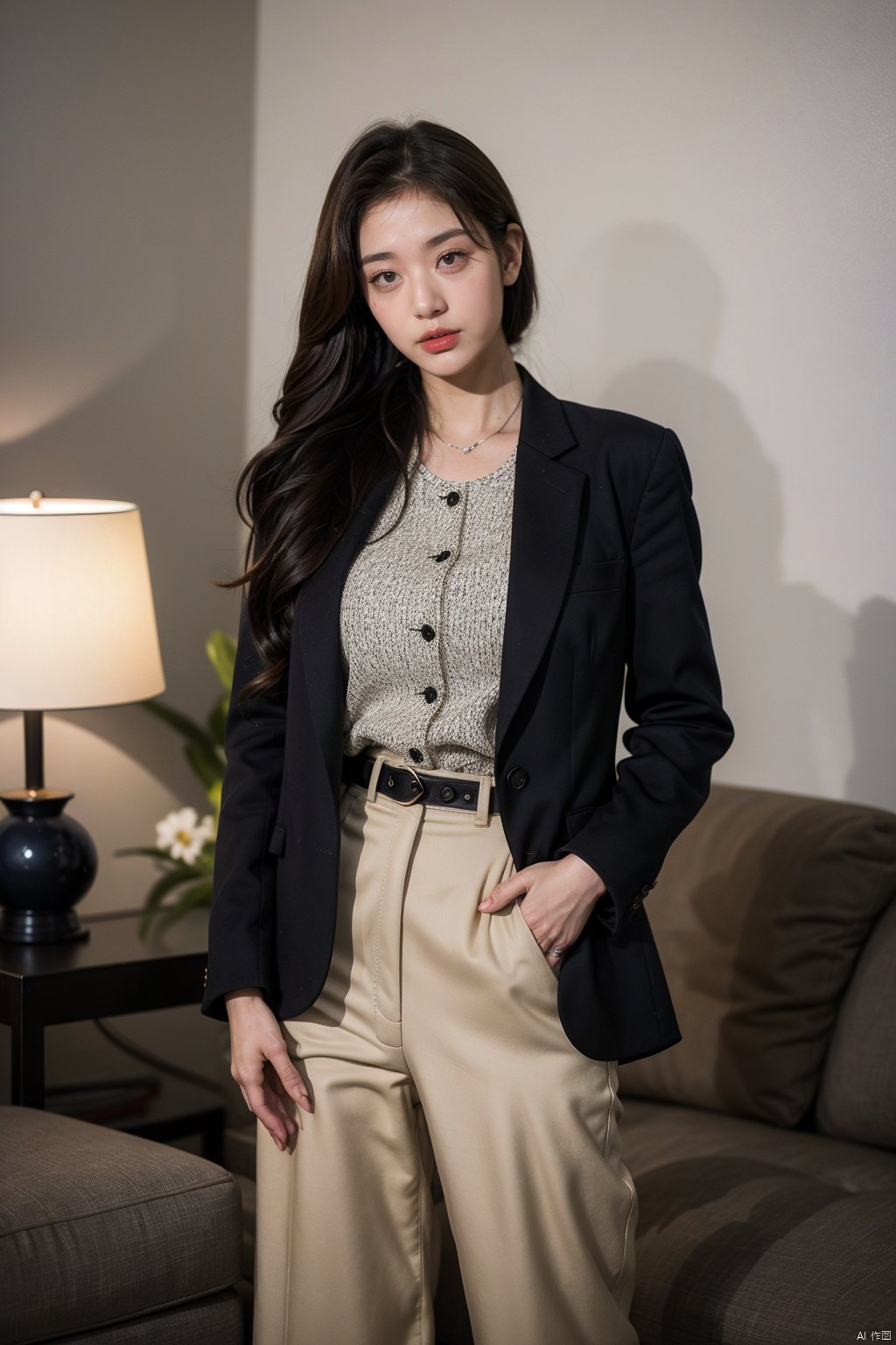  photographic of a girl, 20 years old, clear facial contour, upper body, looking at viewer,coworking style, smart-casual attire, blouses, tailored pants, loafers, relaxed blazers, midi dresses. Beautiful dynamic dramatic dark moody lighting, volumetric, shadows, BREAK, 35mm photograph, grainy, professional, 8k, highly detailed, Hasselbald 50mm lens f/1.9,[by ethan for CGArt Mayfly model], light master,