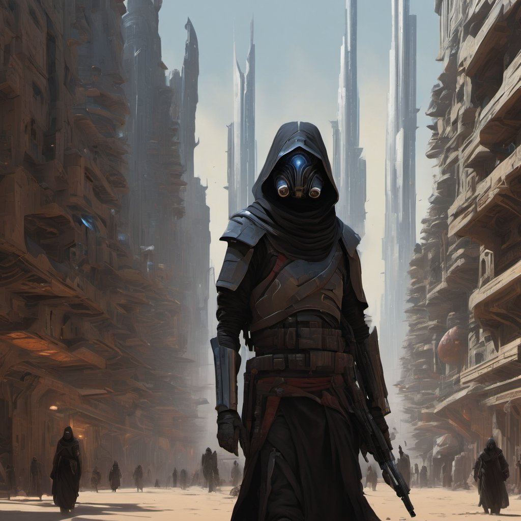 Clair-obscur, digital painting, oil painting, (isometric view), (bird's eye view), portrait of a saudi emirati arab "mass effect" "assassin's creed" fremen samurai ninja sith Mujahideen iman sheikh, walking through streets of cyberpunk high-tech highrise arab "mos eisley" dubai "abu dabi" coruscant, (detailed portrait), (upper body), in the style of arcane and fernanda suarez pascal blanche and Hermann Stenner and simon stalenhag and Gustavé Doré and alex grey and alphonse mucha and nekro and josan gonzalez and dishonored and bioshock and simon stalenhag and rembrandt and Roger Ballen and Yousuf Karsh and HR Giger and Dariusz Zawadzki and John Jude Palencar and David Cronenberg and Liam Wong and Zdzislaw Beksinski and Luis Buñuel and Takashi Miike and David Lynch and Luis Royo and jakub rozalski and Ilya Kuvshinov and Wlop and Artgerm, trending on artstation, featured on pixiv, dynamic lighting, hyper detailed, octane render, 8k