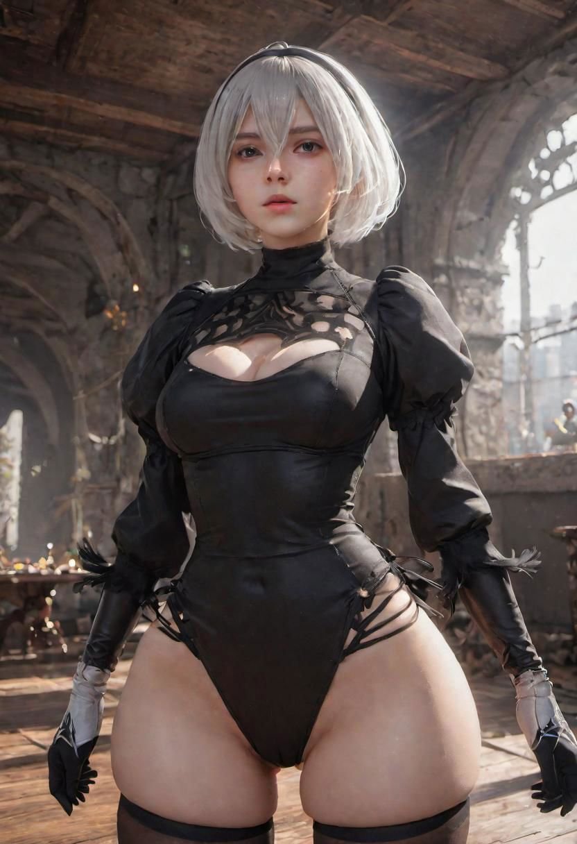 <lora:2b_nier_automataXL:0.7>,2B, detailed background, Depth of Field, volumetric light, crisp focus, Absurd, realistic proportions, good anatomy, (Realistic, hyperrealistic:1.4), HDR 16K,